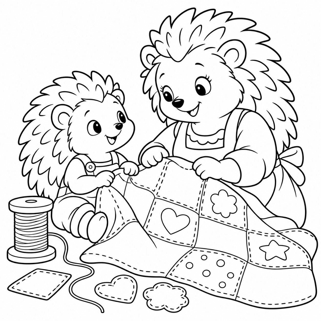 Family Quilt Coloring with Pofi