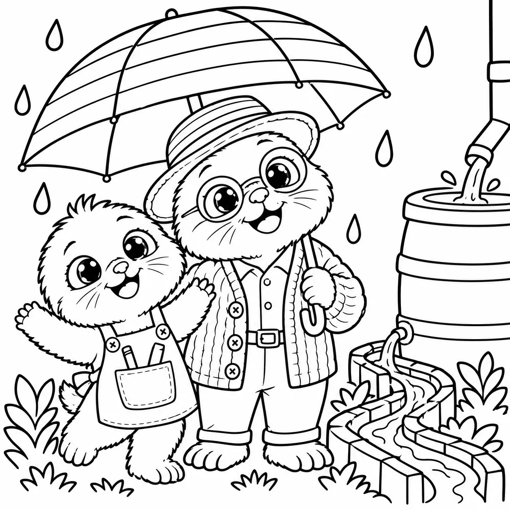 Tarçın and the Rainwater — coloring 2