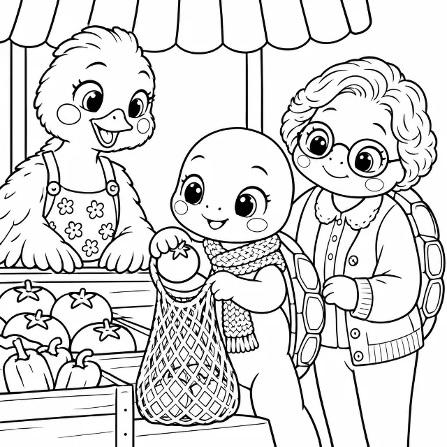 Nohut and the Market Bag — coloring 1